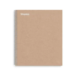 Staples Premium 5-Subject Notebook, 8.5" x 11", College Ruled, 200 Sheets, Brown (TR52122) Outlet