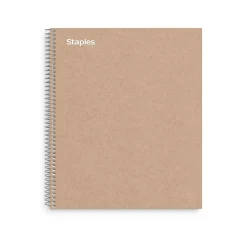 Staples Premium 1-Subject Notebook, 8.5" x 11", College Ruled, 100 Sheets, Brown (TR52121) Outlet
