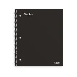 Staples Premium 1-Subject Notebook, 8.5" x 11", College Ruled, 100 Sheets, (ST20950D) Black Outlet