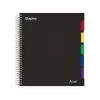 Staples Premium 5-Subject Subject Notebook, 8.5" x 11", College Ruled, 150 Sheets, Black (ST24430D)