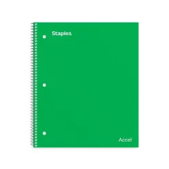 Staples ® Premium 1-Subject Subject Notebooks, 8.5" x 11", College Ruled, 100 Sheets, Green, 12/Carton (ST51451CT) Hot