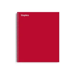 Staples ® Premium 3-Subject Subject Notebooks, 8.5" x 11", College Ruled, 150 Sheets, Red (TR58361M-CC) Sale