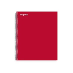 Staples ® Premium 1-Subject Subject Notebooks, 8.5" x 11", College Ruled, 100 Sheets, Red (TR58357M-CC) Hot