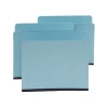 Staples Pressboard File Folders, Single Tab, Letter, Blue, 25/Box Clearance