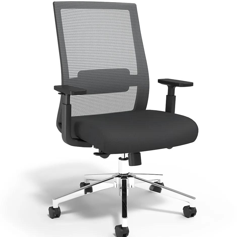 Outlet Prestige Marrett Ergonomic Fabric Swivel Task Chair, Black (UN53249) Office Chairs
