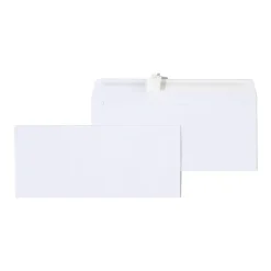Staples QuickStrip EasyClose #10 Business Envelopes, 4 1/8" x 9 1/2", White, 100/Box (394047N)* Business