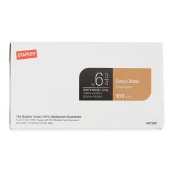 Staples QuickStrip EasyClose #6 3/4 Business Envelopes, 3 5/8" x 6 1/2", White, 100/Box (14011)* Business
