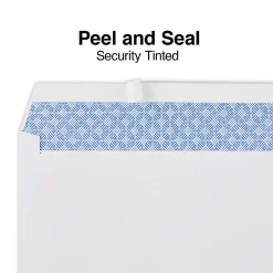 Staples QuickStrip EasyClose Self Seal Security Tinted #10 Business Envelopes, 4 1/8" x 9 1/2", White, 500/Box (ST50312-CC)* Security Tinted