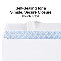 Staples QuickStrip EasyClose Self Seal Security Tinted #6 3/4 Business Envelopes, 3 5/8" x 6 1/2", White, 50/Box (ST862999-CC)* Security Tinted