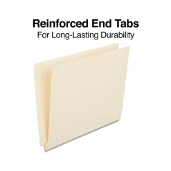 Staples Reinforced End-Tab File Folders, Letter Size, Manila, 250/Box (ST56685-CC) Clearance