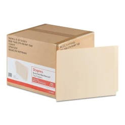 Staples Reinforced End-Tab File Folders, Letter Size, Manila, 250/Box (ST56685-CC) Clearance