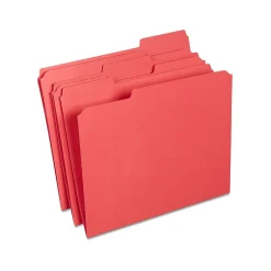 Staples Reinforced File Folders, 1/3-Cut Tab, Letter Size, , 100/Box (ST508978-CC) Red New
