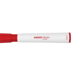 Staples Remarx Dry Erase Markers, Broad Point, Red, 12/Pack (18887) New