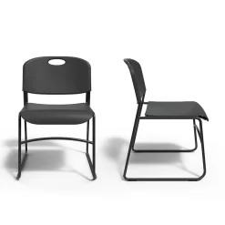 Discount Resin Stacking Chair, Black, 4/Pack (51475) Folding & Stacking