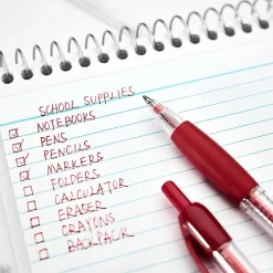 Staples Retractable Ballpoint Pens, Fine Point, Red Ink, Dozen (50787) Clearance