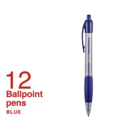 Staples ® Retractable Ballpoint Pens, Medium Point, 1.0mm, Blue Ink, Dozen (50794-CC) Discount