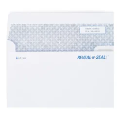 Staples Reveal N Seal Self Seal Security Tinted #8 Business Envelope, 3 5/8" x 8 5/8", White, 300/Box (67539S)* Security Tinted