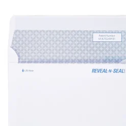 Staples Reveal-N-Seal #9 Double Window Envelope, 3 7/8" x 8 7/8", White, 300/Box (20567-US)* Security Tinted