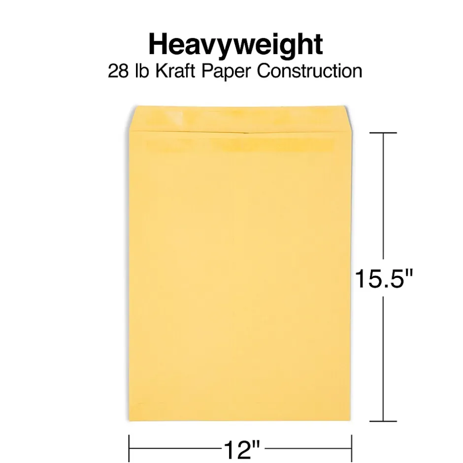 Staples Self Seal Kraft Catalog Envelopes, 12" x 15.5", Brown, 100/Box (534826/17102)* Catalog