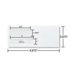 Staples Self Seal Self Seal Security Tinted #9 Double Window Envelopes, 3 7/8