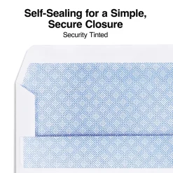 Staples Self Seal Self Seal Security Tinted #10 Window Envelopes, 4 1/8" x 9 1/2", White Wove, 500/Box (ST511290-CC)* Security Tinted