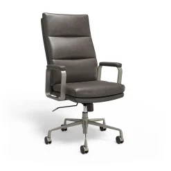 ® Shelton Ergonomic Leather Swivel Manager Chair, Gray (HG-70081) Office Chairs