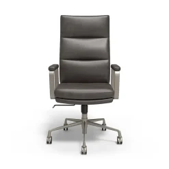 ® Shelton Ergonomic Leather Swivel Manager Chair, Gray (HG-70081) Office Chairs