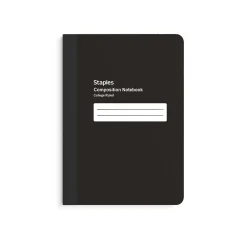 Staples Small Composition Notebook, 5" x 7", College Ruled, 80 Sheets, (ST24429) Black New