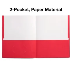Staples Smooth 2-Pocket Paper Folder, , 25/Box (27532-CC) Red