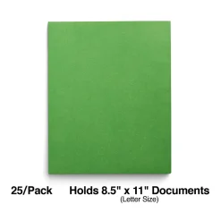 Staples Smooth 2-Pocket Paper Folder, , 25/Box (ST27533) Green New