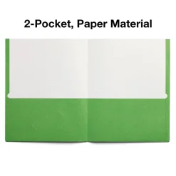 Staples Smooth 2-Pocket Paper Folder, , 25/Box (ST27533) Green Online