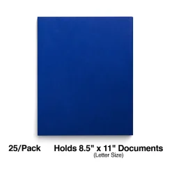 Staples Smooth 2-Pocket Paper Folder, Electric , 25/Box (27534-CC) Blue