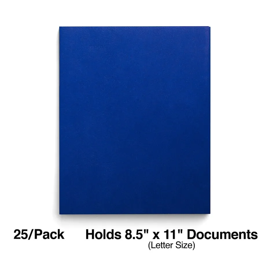 Staples Smooth 2-Pocket Paper Folder, Electric , 25/Box (27534-CC) Blue