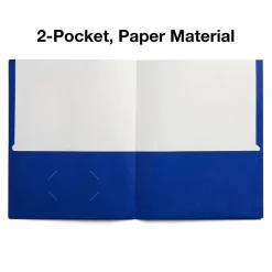 Staples Smooth 2-Pocket Paper Folder, Electric , 25/Box (27534-CC) Blue
