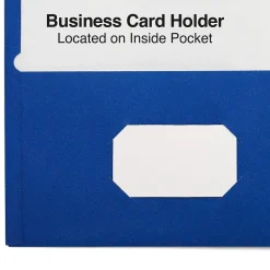Staples Smooth 2-Pocket Paper Folder, Electric , 25/Box (27534-CC) Blue
