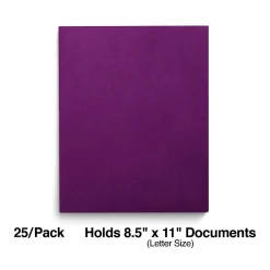 Staples Smooth 2-Pocket Paper Folder, , 25/Box (27536-CC) Purple Clearance