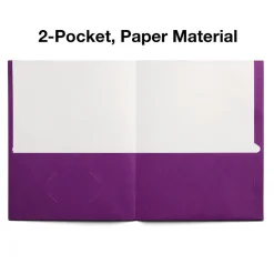 Staples Smooth 2-Pocket Paper Folder, , 25/Box (27536-CC) Purple Hot