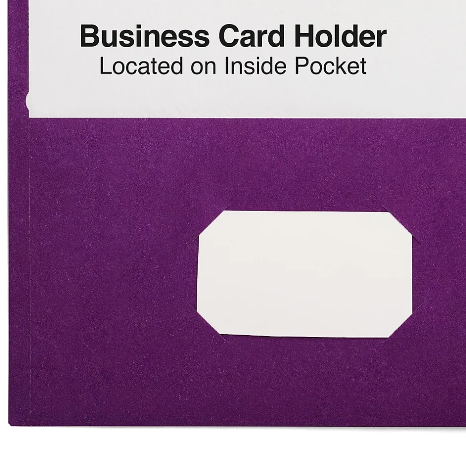 Staples Smooth 2-Pocket Paper Folder, , 25/Box (27536-CC) Purple Hot