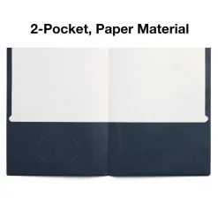 Staples Smooth 2-Pocket Paper Folder, , 25/Box (27539-CC) Navy Best