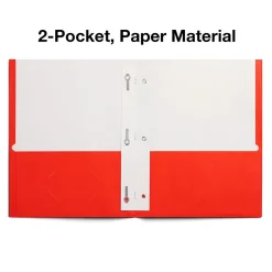 Staples Smooth 2-Pocket Paper Folder with Fasteners, , 25/Box (50775/27543-CC) Orange Clearance