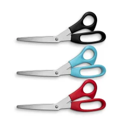 Staples Stainless Steel General Purpose Scissors, Pointed Tip, Assorted Colors, 3/Pack (52748) Discount