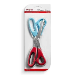 Staples Stainless Steel General Purpose Scissors, Pointed Tip, Assorted Colors, 3/Pack (52748) Discount