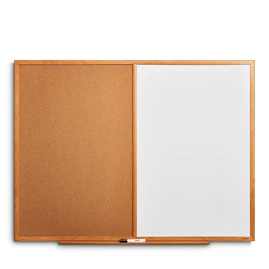Outlet Standard Cork & Dry Erase Whiteboard, 4' x 3' (28324-CC) Dry Erase