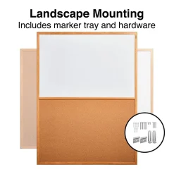 Outlet Standard Cork & Dry Erase Whiteboard, 4' x 3' (28324-CC) Dry Erase