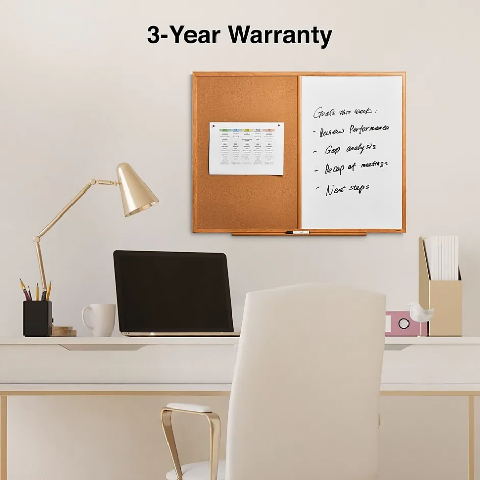 Outlet Standard Cork & Dry Erase Whiteboard, 4' x 3' (28324-CC) Dry Erase