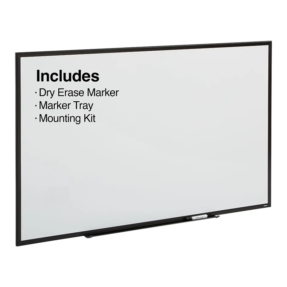 Sale Standard Durable Magnetic Steel Dry-Erase Whiteboard, Steel Black Frame, 5' x 3' (52480-CC) Dry Erase