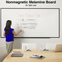 Discount Standard Durable Melamine Dry-Erase Whiteboard, Aluminum Frame, 8' x 4' (52684-CC) Dry Erase