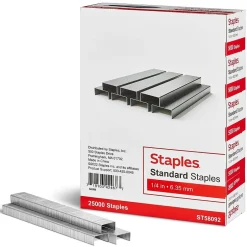 Staples Standard , 1/4" Leg Length, 5000/Box, 5/Pack (TR58092) Hot