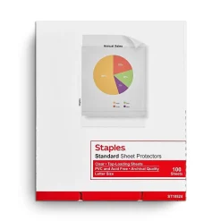 Staples Standard Weight Sheet Protectors, 8.5" x 11", Clear, 100/Box (10524) Best