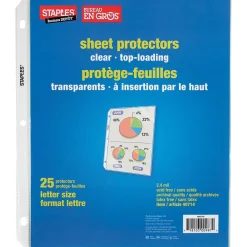 Staples Standard Weight Sheet Protectors, Clear, 25/Box (10523-US) New